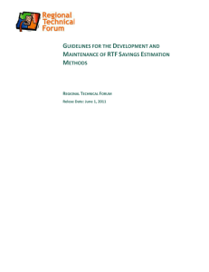 Guideline for the Development and Maintenance of RTF Savings