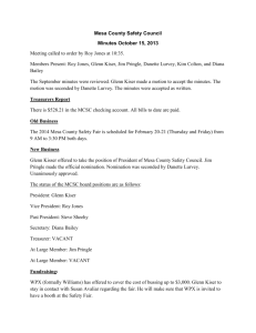 Mesa County Safety Council Minutes October 15, 2013 Meeting