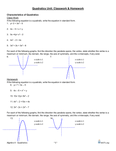 Quadratics Cw & Hw