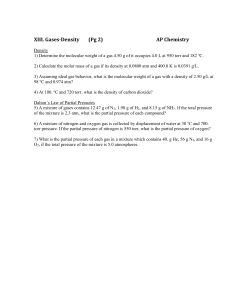 XIII. Gases-Density (Pg 2) AP Chemistry