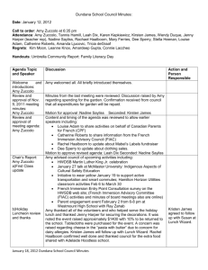 Dundana School Council Minutes: Date: January 12, 2012 Call to