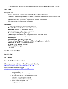 Using Cooperative Activties to Foster Deep Learning: Supplemental