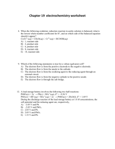 Chapter 19 electrochemistry worksheet