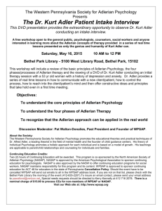 The Western Pennsylvania Society of Adlerian Psychology