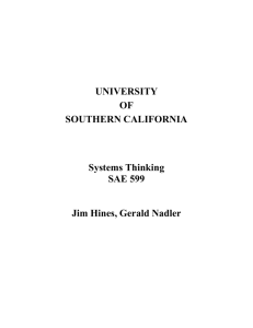 Systems Thinking - Daniel J. Epstein Department of Industrial and