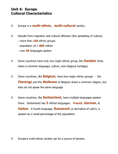 Unit 4: Europe Cultural Characteristics