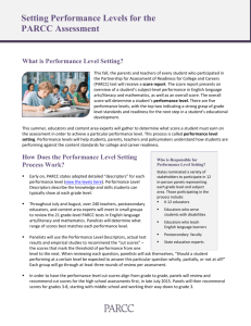 PARCC Performance Level Setting Handout