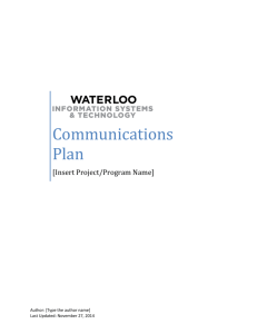 Communications Plan