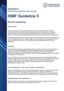 ISMF Guideline 5 – Cloud computing