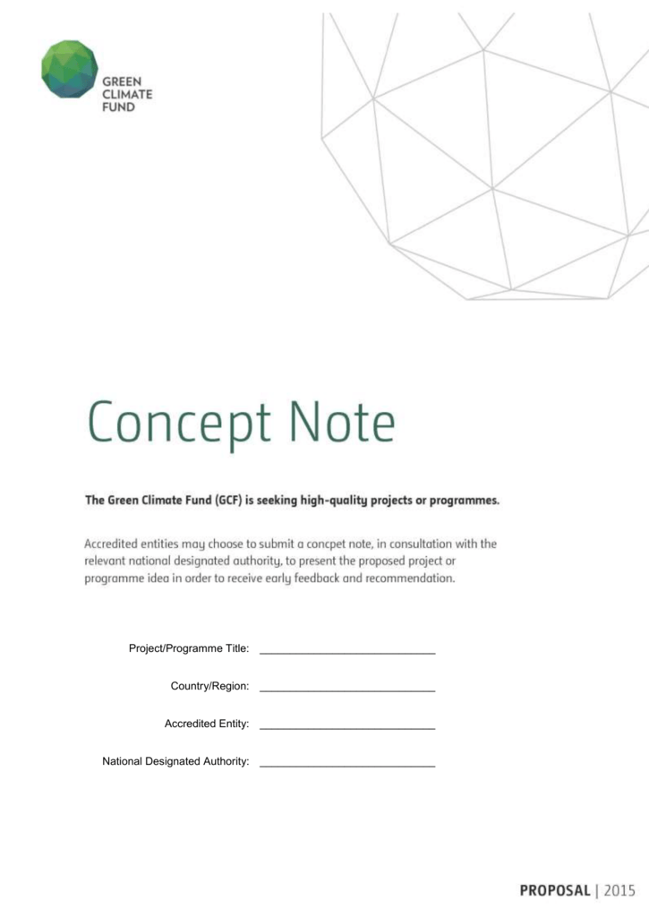Concept Note Template For Project