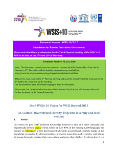 Document Number : WSIS+10/3/17 Submission by: Russian