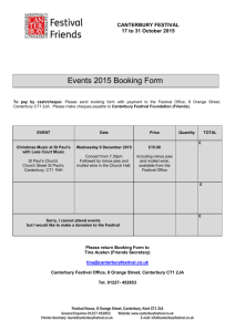 Booking Form - Autumn 2015