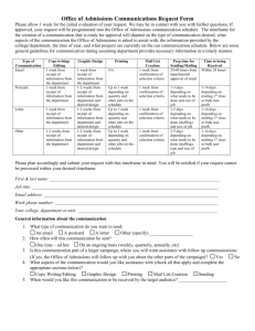 Office of Admissions Communications Request Form