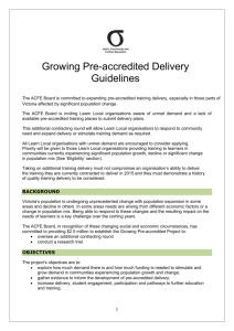 Growing Preaccredited Delivery Guidelines