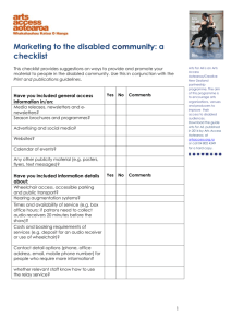 marketing to the disability community - checklist