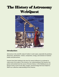 The History of Astronomy WebQuest Introduction