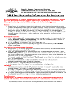 Test Proctoring Instructions for Professors