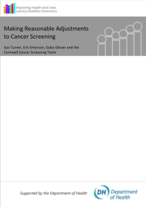 Making Reasonable adjustments in Cancer Screening.