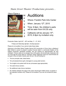 Main Street Theater Productions presents… Auditions Where