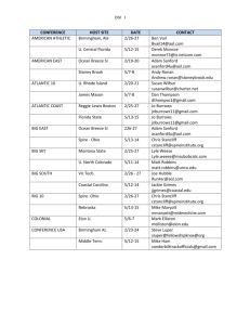 DIV I CONFERENCE HOST SITE DATE CONTACT AMERICAN