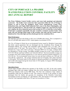 city of portage la prairie water pollution control facility 2013 annual