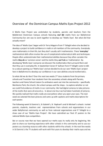 Overview of the Dominican Campus Maths Eyes Project 2012