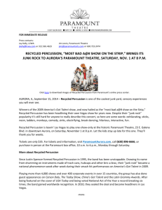 FOR IMMEDIATE RELEASE - The Paramount Theatre