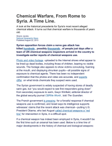Chemical Warfare, From Rome to Syria. A Time Line.