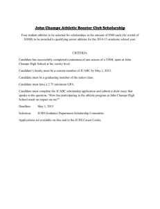 John Champe Athletic Booster Club Scholarship: References