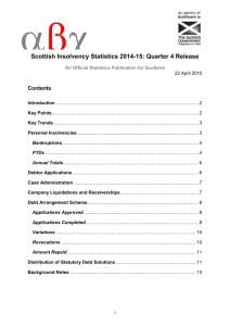 Scottish Insolvency Statistics Publication