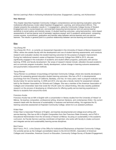Service Learning Role in Achieving Institutional Outcomes Abstract