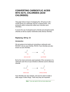converting carboxylic acids into acyl chlorides