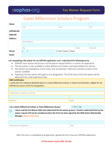 Gates Millennium Scholar Form