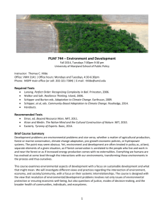 PUAF 744 – Environment and Development