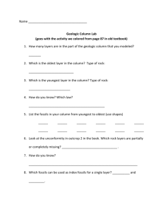 Geologic Column Lab Worksheet