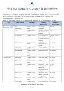 RE, Liturgy and Enrichment - St Joseph`s Catholic School