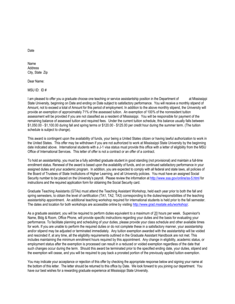 email cover letter graduate assistantship