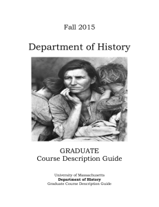 Fall 2015 Graduate Courses - University of Massachusetts Amherst