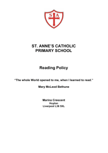 Reading for Pleasure - St Annes Catholic Primary School