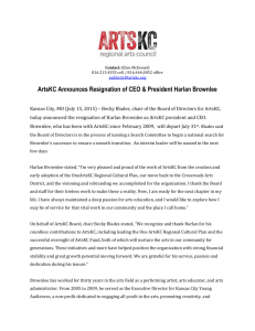ArtsKC Announces Resignation of CEO & President Harlan Brownlee