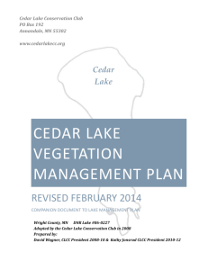 Cedar Lake Vegetation Management Plan