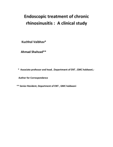 Endoscopic treatment of chronic rhinosinusitis : A clinical