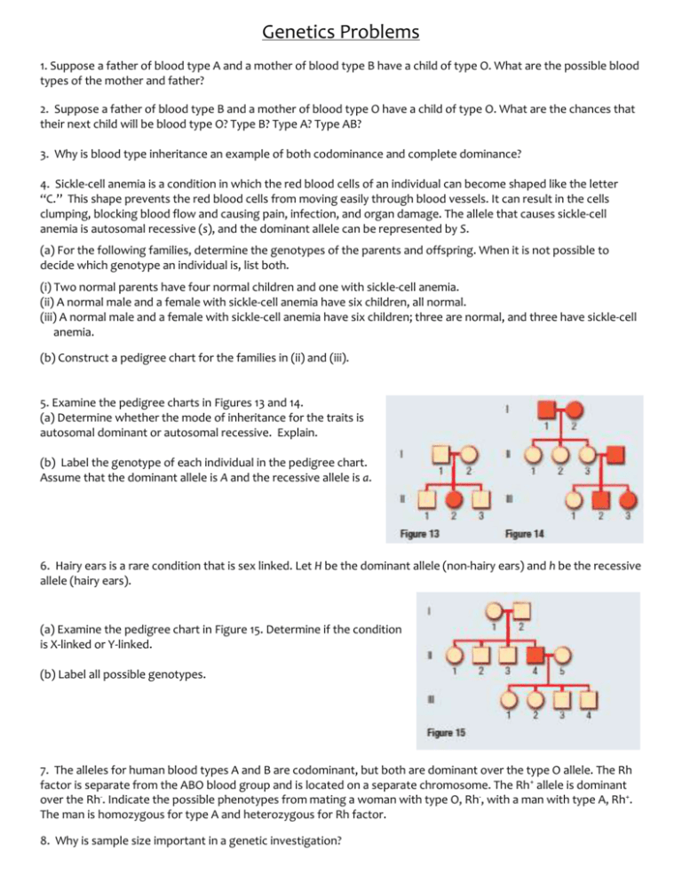 practice problems in genetics