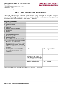 PHD/6 * Ethics Application Form: Doctoral Students