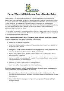 Parents`/Carers`/Childminders` Code of Conduct Policy