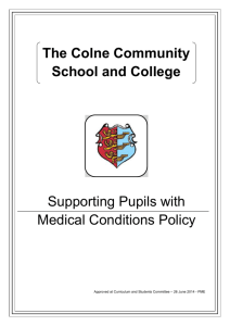 Medical Conditions Policy - Colne Community School and College