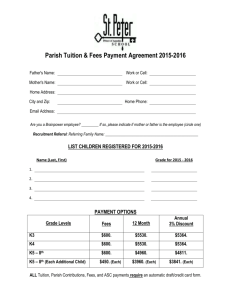 TUITION PAYMENT AGREEMENT - St. Peter Prince of the Apostles