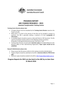 ARC ITRP Centres Progress Report Template 2016