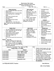 Bhadrachalam Public School Summative Assessment (2015