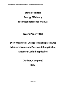 Illinois Statewide Technical Reference Manual Workpaper Format